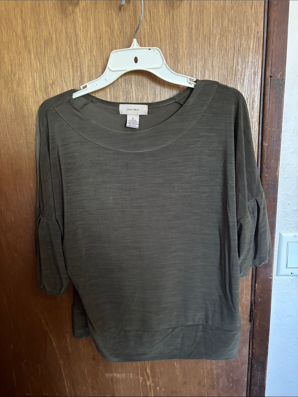 Diana Bell  Olive Dolman Sleeve Pullover Top